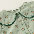 thumbnail image 3 of WOLLED Kids Baby Girls Buttons Outfit Toddler Cotton Floral Short Sleeve Shorts 2PCS Set for 1-6 T, 3 of 9