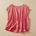 thumbnail image 2 of cfhntfmh Tank Tops for Women Cotton Linen Casual Sleeveless Round Neck Shirts Fashion Pleated Flowy Summer Blouses, 2 of 4
