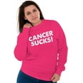 thumbnail image 3 of Cancer Sucks Breast Awareness Quote Women Plus Size Crewneck Sweatshirt Brisco Brands 3X, 3 of 5