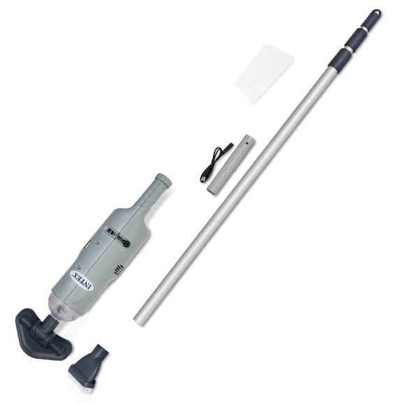 Open Box Intex Rechargeable Above Ground Pool Vacuum Cleaner w/ 2 Brush Heads