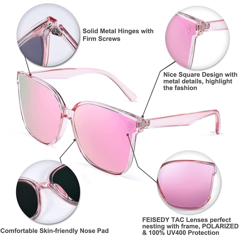 Retro Square Polarized Sunglasses, Oversized Vintage Frames, UV400 Protection Polarized Vintage Retro Large Big Square Frame Sunglasses  main image 3