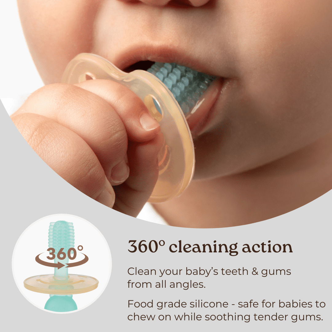 Haakaa 360 Silicone Baby Toothbrush Teether (Pink)