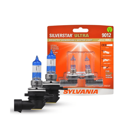 SYLVANIA - 9012 SilverStar Ultra - High Performance Halogen Headlight Bulb, High Beam, Low Beam and Fog Replacement Bulb, Brightest Downroad with Whiter Light, Tri-Band Technology (Contains 2 Bulbs)