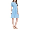 thumbnail image 5 of INSPIRE CHIC Women's Flowy Lace Insert Casual Fit and Flare Dresses Blue XL, 5 of 6