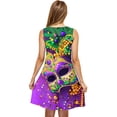 thumbnail image 4 of Womens Casual Summer Dresses Carnival Women Casual Large Size Sleeveless Crew Neck Short Dress C Purple XL, 4 of 5