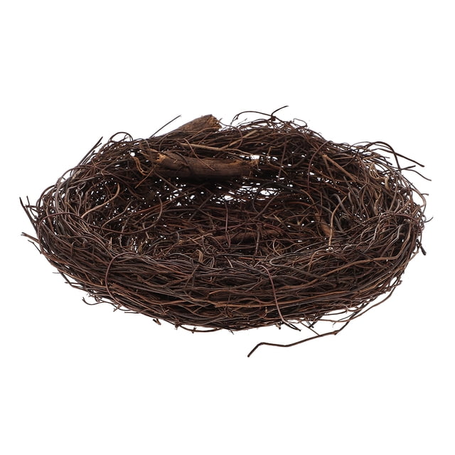 1Set Rattan Bird Nest Ornament Coffee Color Minimalist Design for Indoor and Outdoor Use 11.8x9.8x3.9in
