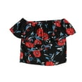thumbnail image 2 of Bar Iii Womens Floral Off The Shoulder Blouse, 2 of 2