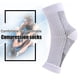 thumbnail image 1 of Calcetines de compresión para el pie con manga deportiva para el tobillo para mujeres y hombres (blanco S/M), 1 of 6