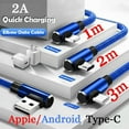 thumbnail image 3 of Maoww Double Elbow USB Cable 2A Sync Data Nylon Woven TPE High Speed Charging Cable for Android/IOS/Type-C, 3 of 9