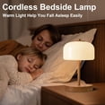 thumbnail image 6 of 9" Cordless Table Lamp, Wood Grain Rechargeable Battery Operated Lamp, 3-Way Stepless Dimming Touch Lamps, Small Glass Bedside Nightstand Light for Bedroom Dining Table Living Room Shelf Decor, 6 of 6