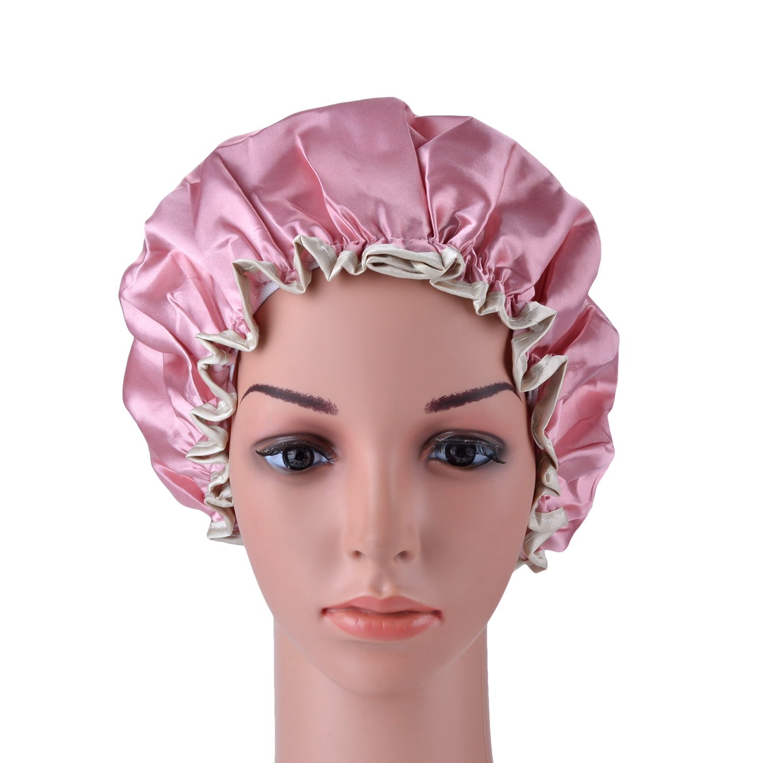 Bath Cap Double Layers Waterproof Elastic Shower Cap Bath Accessories for Women
