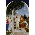 thumbnail image 2 of della Francesca, Piero 13x18 Black Ornate Wood Framed with Double Matting Museum Art Print Titled - The Baptism of Christ, 2 of 4