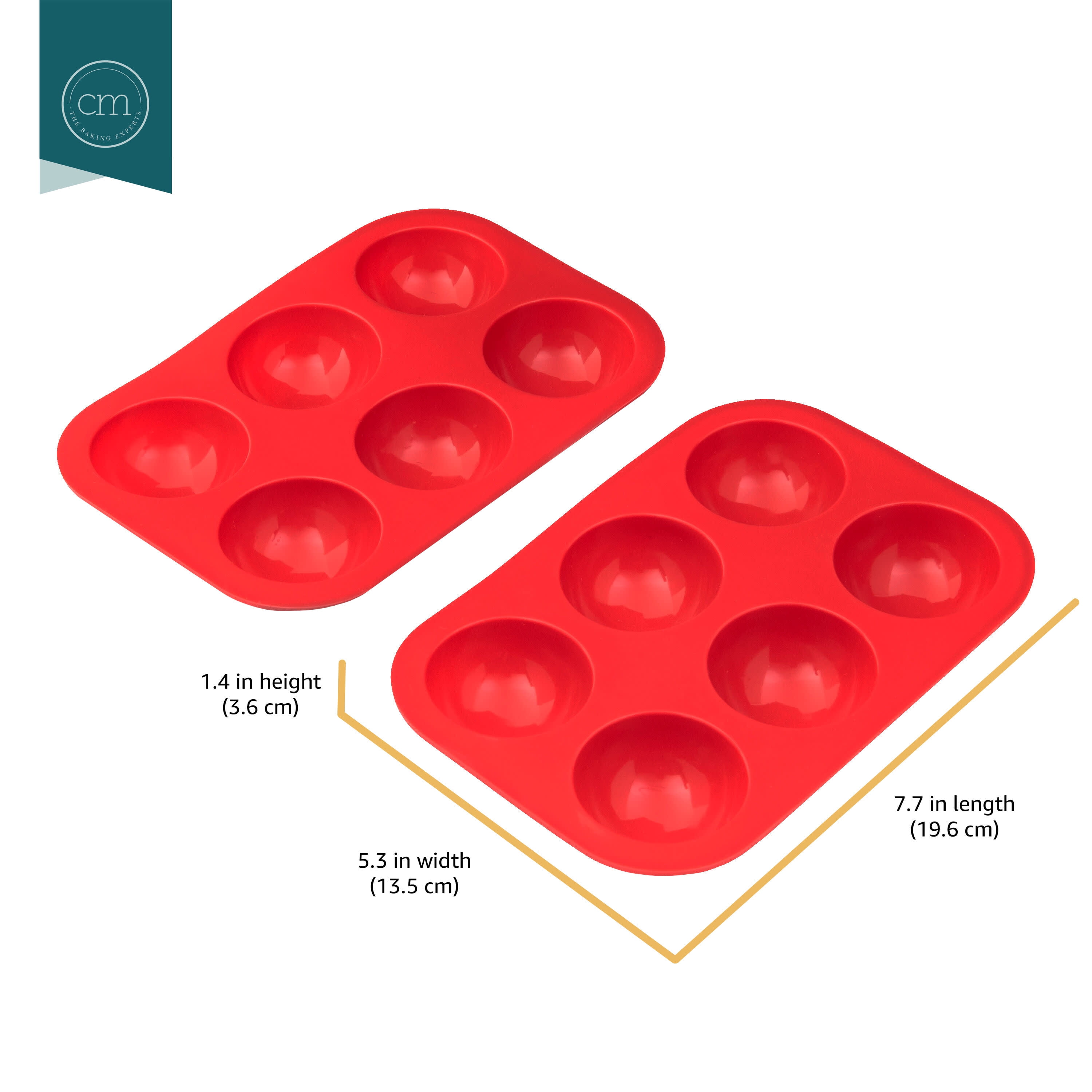 Chicago Metallic Set of 2 Silicone Hot Coco Bomb Molds Red
