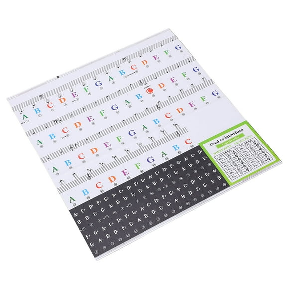 Piano Keyboard Stickers Easy Sticking Removable Piano Note Label With Wood Stick For 37 49 54 61 76 88 Keys