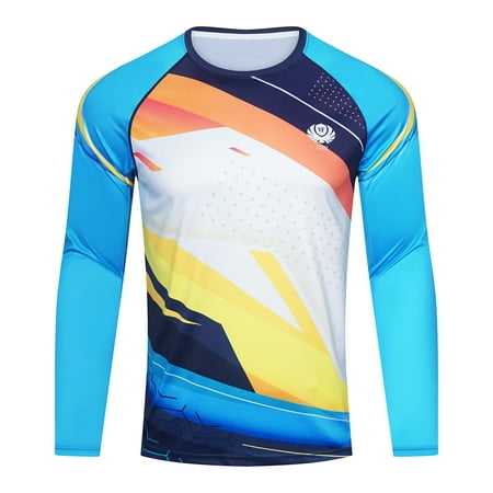 Mens Rash Guard Shirts Long Sleeve UPF50+ Swimming Hiking Sun Protection Quick Dry Lightweight S thumbnail