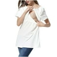 thumbnail image 2 of Leesechin Maternity Shirts V-Neck Long Sleeve Bandage Solid Color Breast-Feeding Pregnant Nursing Blouse Tops, 2 of 8