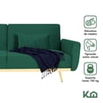 thumbnail image 2 of Sofá Cama Reclinable Para 3 Personas Poliéster Tipo Terciopelo Kingshouse verde 5, 2 of 8