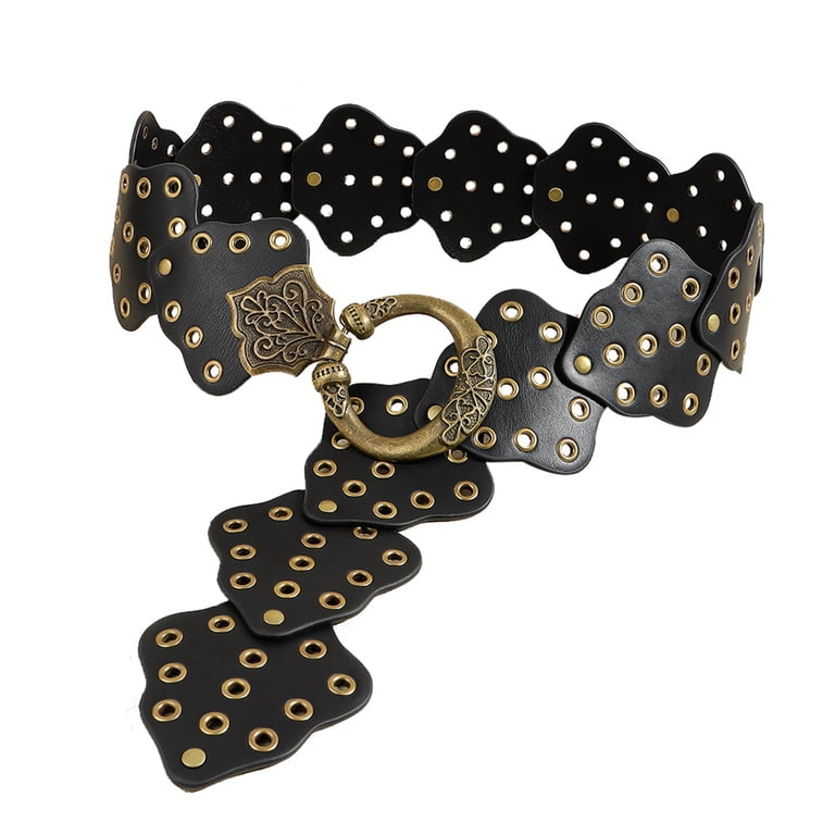 Hirigin Wide Boho Disc Belt for Women Vintage Concho Leather  display picture 1