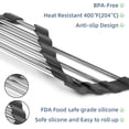 thumbnail image 5 of Triangle Dish Drying Rack Roll Up Dish Drying Rack Kitchen Dish Rack Stainless Steel Sink Drying Rack, Corner Sink Rack,Multipurpose Foldable Dish Drainer, Black(Triangle16.2''x9''), 5 of 9