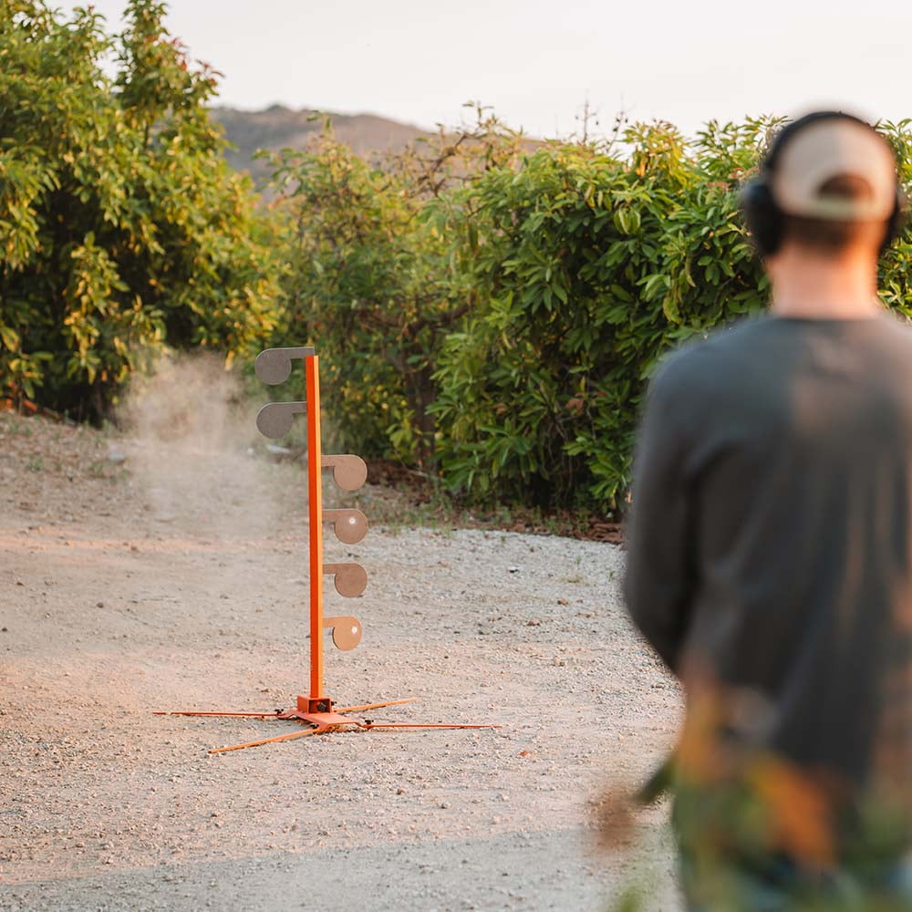 Ash & Ember No-Weld Dueling Tree Kit with AR500 Steel Paddle Targets and Safety Stand, Six AR500 Steel Swing Paddles, Straight or Angled Shooting Positions, Easy Set Up