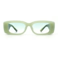 thumbnail image 5 of Womens Beveled Rectangle Mod Thick Plastic Fashion Sunglasses Light Green - Blue, 5 of 8