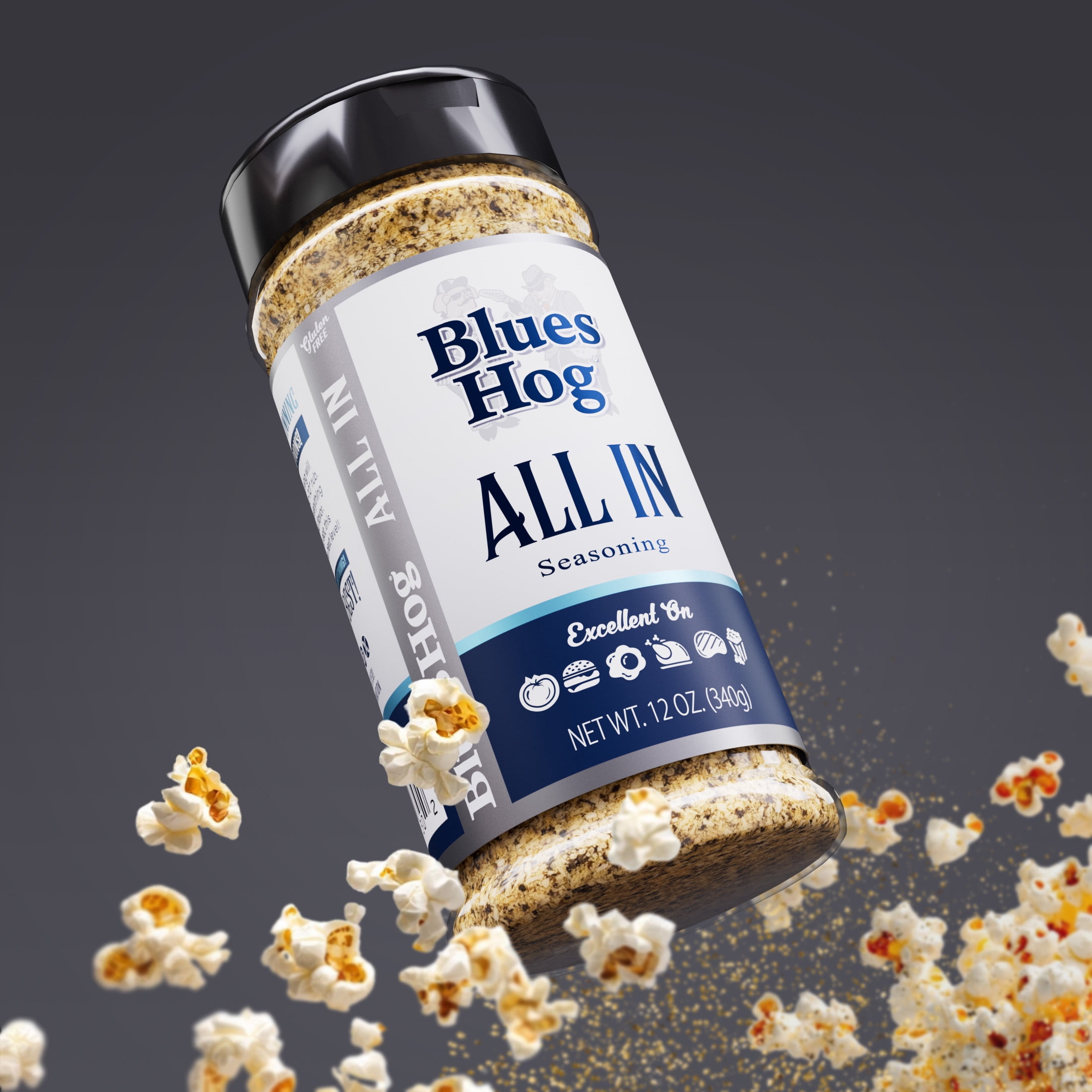 Blues Hog All In BBQ Seasoning, Gourmet All Purpose Rub, All-Natural, Gluten-Free, 12 oz