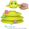 thumbnail image 3 of Cat Toy Roller 3-Level Turntable Cat Toy Balls with Six Colorful Balls Interactive Kitten Fun Mental Physical Exercise Puzzle Toys Green, 3 of 6