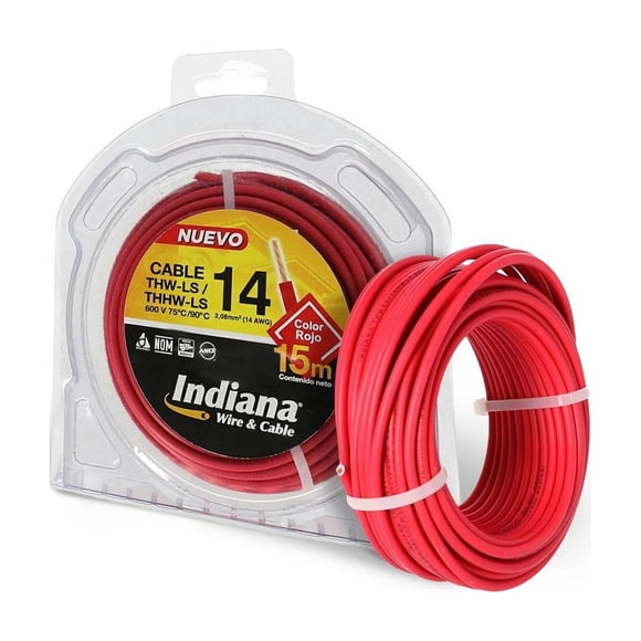 Cable Thw-Ls Indiana Calibre 14 Rojo 15 M