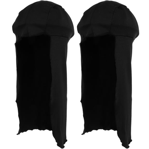 UPOUART 2Pcs Foldable Sun Hat with Neck Protector for Beach and Cycling in Black 16.5X8.7in
