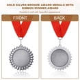 thumbnail image 4 of Uxcell Award Medal, Prize Winner Medal with Red Neck Ribbon Medal for Sport Silver, 4 of 7