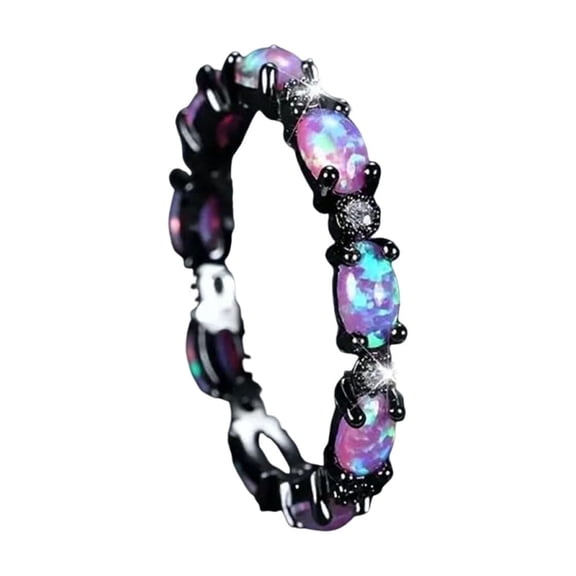 Black Purple Stone Promise Rings Delicate Fashion Jewelry Lightweight Ring for Women