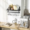 thumbnail image 2 of Wall Shelf for Storage Rustic Wood Kitchen Spice Rack with Towel Bar and 8 Removable Hooks for Organize Cooking Utensils or Mugs Floating Shelf Weathered Grey, 2 of 6