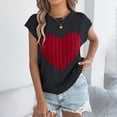 thumbnail image 2 of XIAOCHA Elegant Casual Loose Knit Sweater Pullover Featuring Contrast Color Heart For Valentine's Day And Comfy Daily Wear, 2 of 9