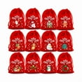thumbnail image 3 of 12pcs Plush Christmas Drawstring Bags For Small Gifts And DIY Crafts, Perfect For Holiday Parties And Family Gatherings, 3 of 5