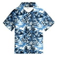thumbnail image 2 of Boys Shirts Size 7 Tropical Print Button Closure Outerwear Loose Comfortable & Soft Tops Holiday Shirts T Shirt,Blue,12-13 Years, 2 of 3