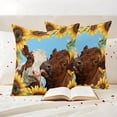 thumbnail image 3 of Farm Animals Pillow Covers 2 Pack Funny Pair Cows Rustic Bee Blue Sky Pastoral Sunflower Pillowcase Waterproof Outdoor Throw Pillow Cover for Patio Garden Square Cushion 18”x18”, 3 of 9