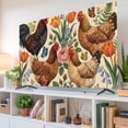 thumbnail image 2 of TV Cover Indoor, Rooster Floral Stretch TV Dust Cover Television Screen Protector, Farmhouse Spring Flowers Butterflies Elastic Polyester Display Covers, Monitor Slipcover for LED LCD TVs 50 Inch, 2 of 9