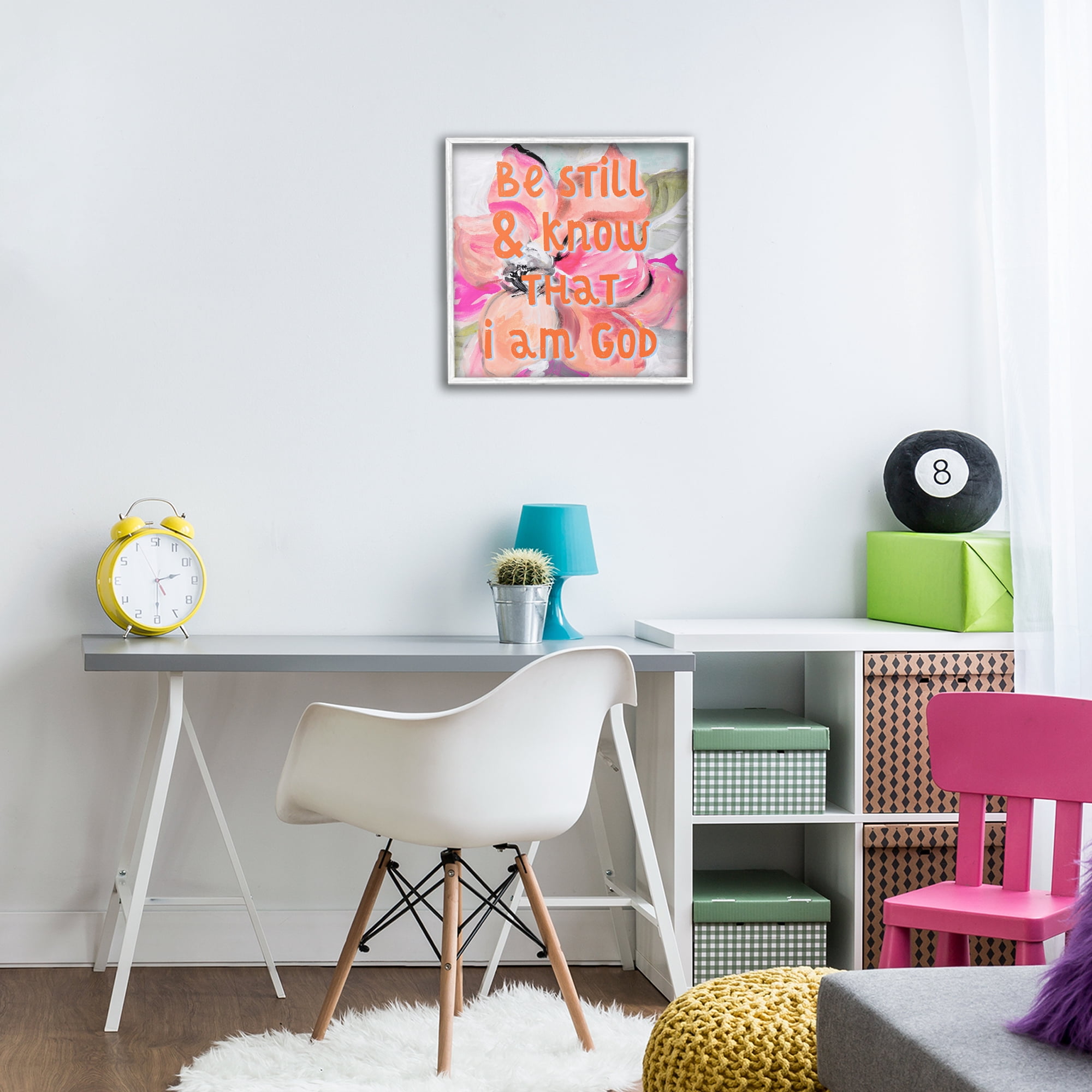 Stupell Industries Bright Be Still Scripture White Framed Giclee Art, design by Lanie Loreth