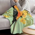 thumbnail image 3 of Yellow Sage Green Floral Blanket Soft Cozy Warm Twin Blanket for Bed, Plush Fuzzy Flannel Fleece Blankets for Sofa, Vintage Summer Bird Botanical Throw Blankets for Couch, Gifts for Men, 60"x80", 3 of 9