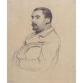 thumbnail image 2 of Santiago Rusiñol 15x17 Gold Ornate Wood Frame and Double Matted Museum Art Print Titled - Portrait of a Man (Around 1895-1897), 2 of 4