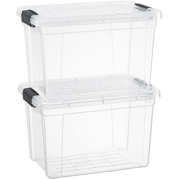 Superio Clear Storage Bins with Lids, 8 Pack- Plastic Storage Boxes for Home- 2.4 Quart
