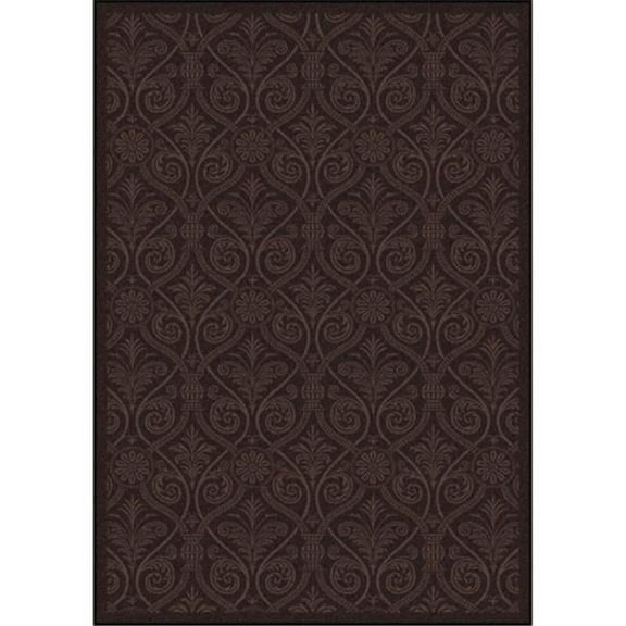 Any Day Matinee Damascus Rectangle Theater Area Rugs  02 Brown - 5 ft. 4 in. x 7 ft. 8 in.