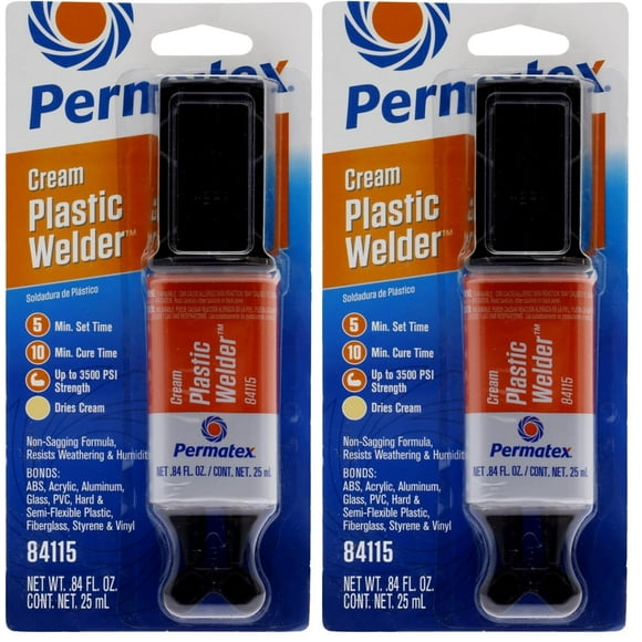 Adhesivo Permatex 84115 Soldadura Plástica de 5 Minutos 24 mL (Paquete de 2)