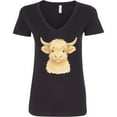 thumbnail image 3 of Inktastic Adorable Highland Cow Charm Women's V-Neck T-Shirt, 3 of 5