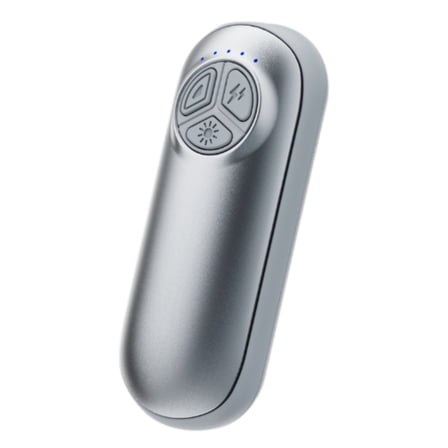 Zcargel 2 Pack Rechargeable Electric Hand Warmer LED Flashlight 5 Heat Levels Portable Pocket Heater Outdoor Skiing Camping Fishing Gray