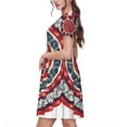 thumbnail image 2 of Easygdp Round Design para Vestido Transpirable de Mujer, Vestido Suelto de Manga Corta con Pliegues y Bolsillos para el Verano, 2 of 6