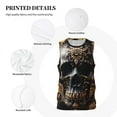 thumbnail image 3 of Sikiie Gold Pattern Black Skull Basketball Jersey Reversible Men's Mesh Athletic Sports Shirts Training Practice S-4XLX-Large, 3 of 6