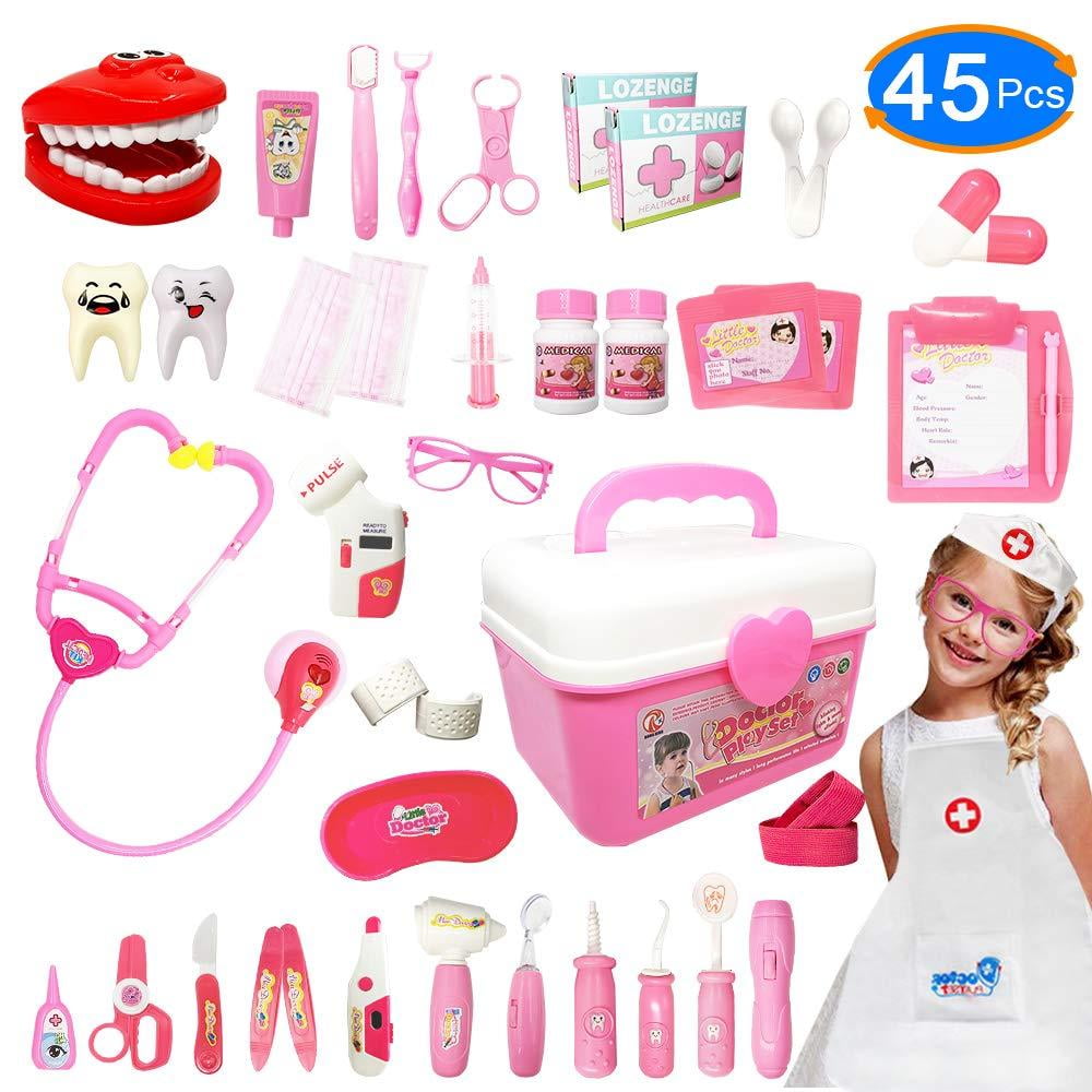 JGSY Doctor Kit for Kids 45 Pieces Toy Doctor Kit Pretend Dentist