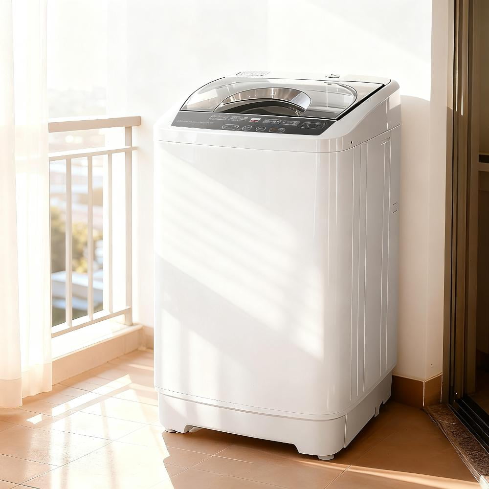 Compact Washer, Portable Washing Machine, Full Automatic Washer with 8 Programs and 6 Water Levels
