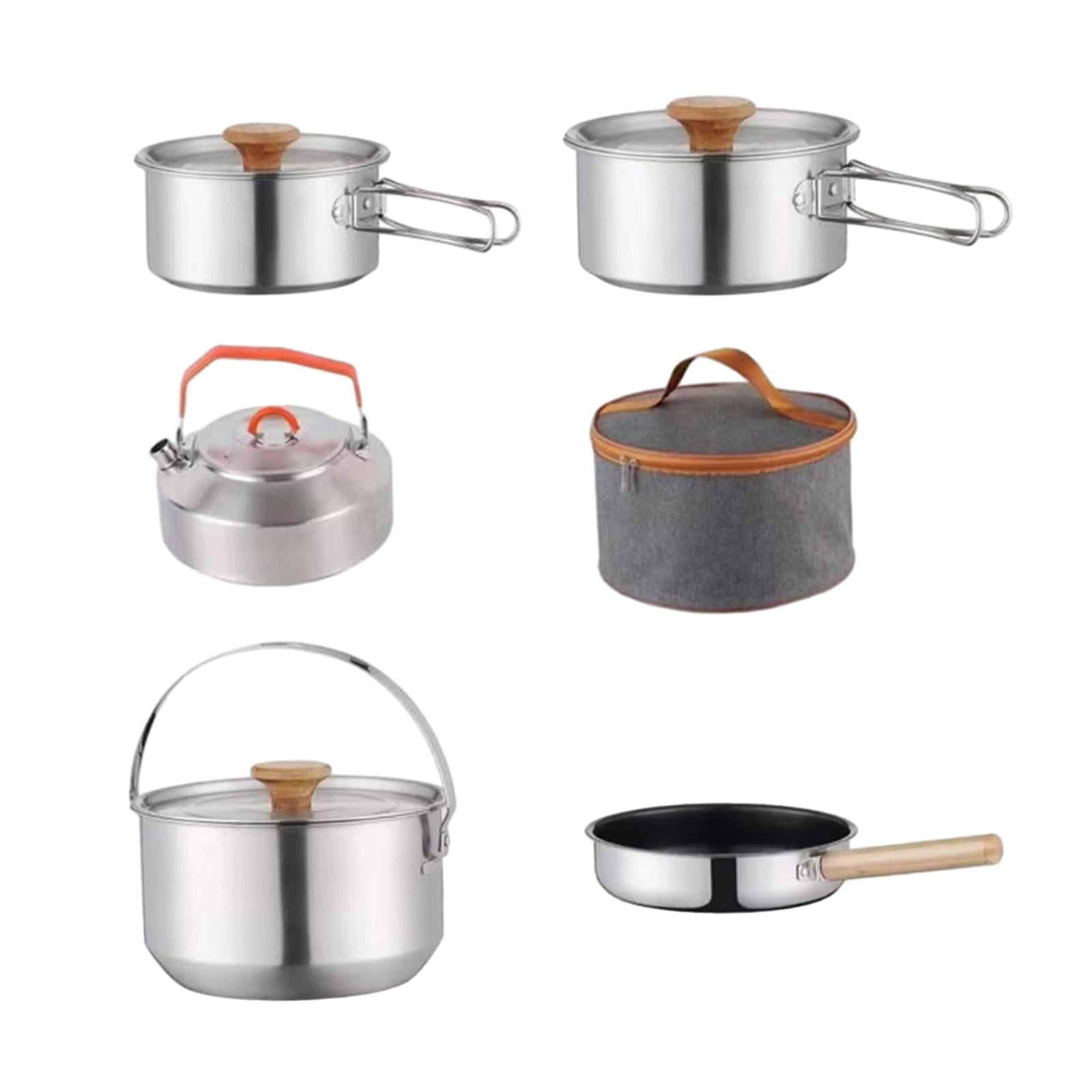 Nishiyuenyi Camping Cookware Kit Cooking Set Lightweight Frying Pan Outdoor Pot Cookset for with kettle